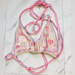 Blackbough X Fraser Pink Sterling Triangle Bikini swimsuit top size small
